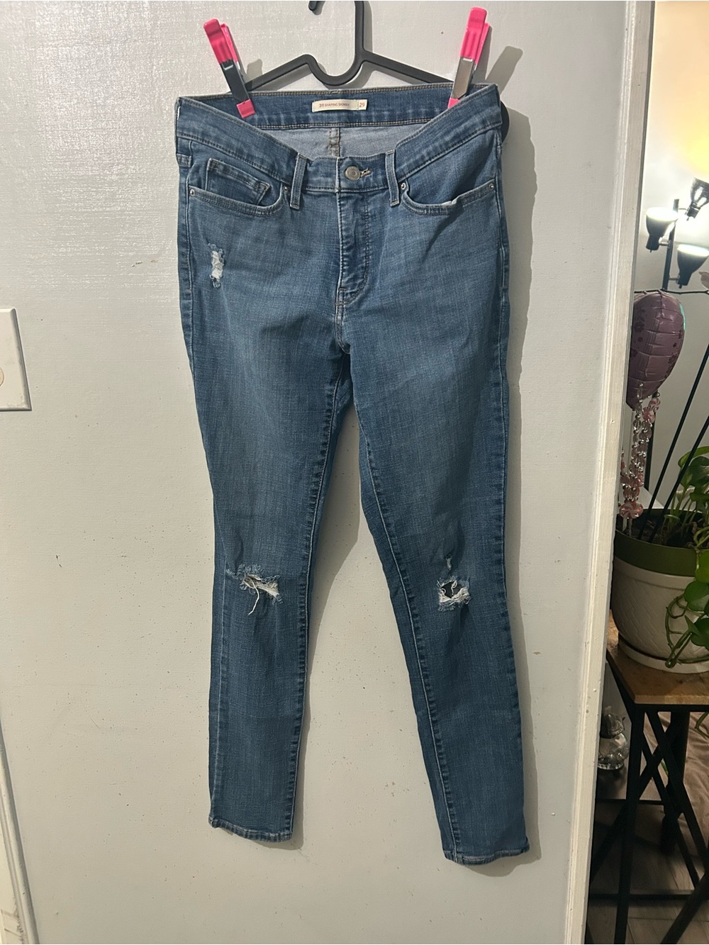 Levi's Blue Distressed Skinny Jeans - Women's